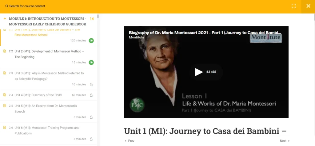 Montessori montitute lms Montitute - Montessori Training Institute